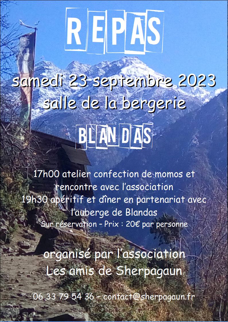Repas le samedi 23 septembre à Blandas